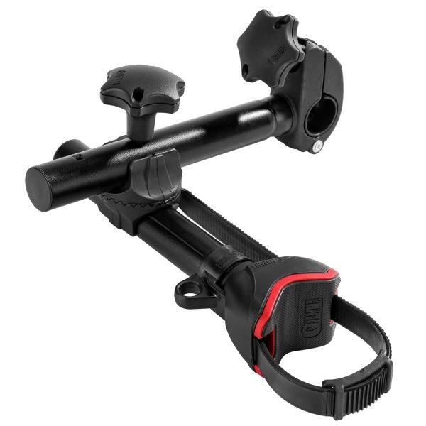 Fiamma Bike Block Pro S Deep Black in robuster Ausführung für runde und ovale Fahrradstangen von 25–100 mm Durchmesser, ideal für E-Bikes.