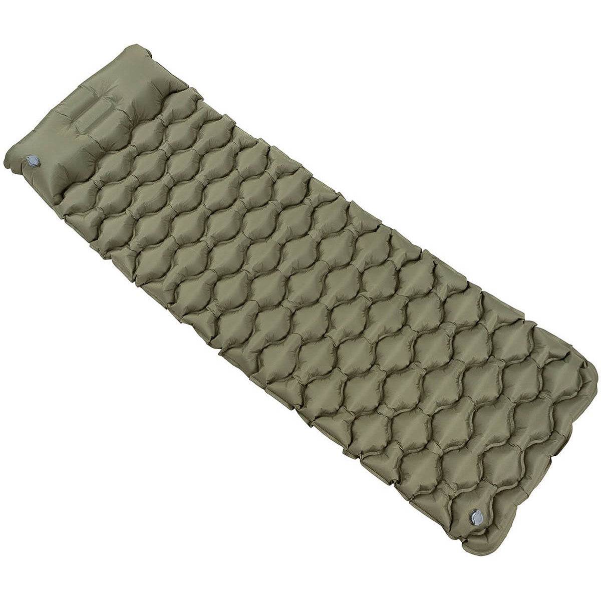 isomatten camping Compact inflatable camping sleeping mat with headrest, olive, MFH – Der Campingprofi Online-Shop