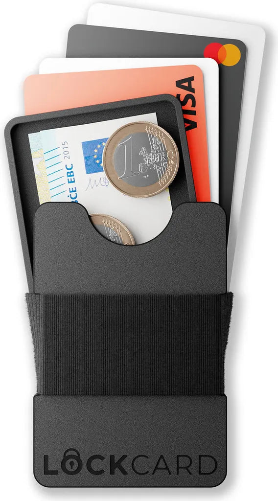 Lockcard Wallet - Für Karte, Münzen und Geldscheine