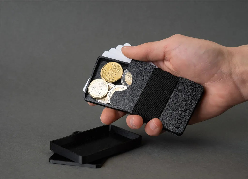 Lockcard Wallet - Für Karte, Münzen und Geldscheine