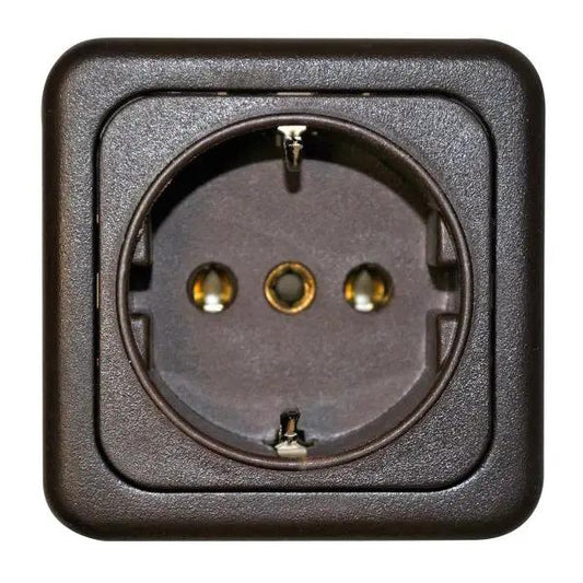 Schuko Steckdose Ohne Deckel braun, Inprojal Elektrosysteme - Der Campingprofi