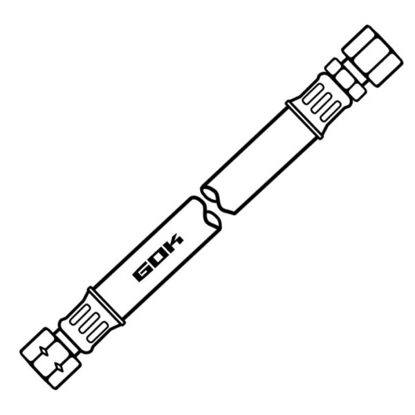 GOK Mitteldruckschlauch MS 10 bar, 400 mm, G 1/4 LH-ÜM x RVS 8