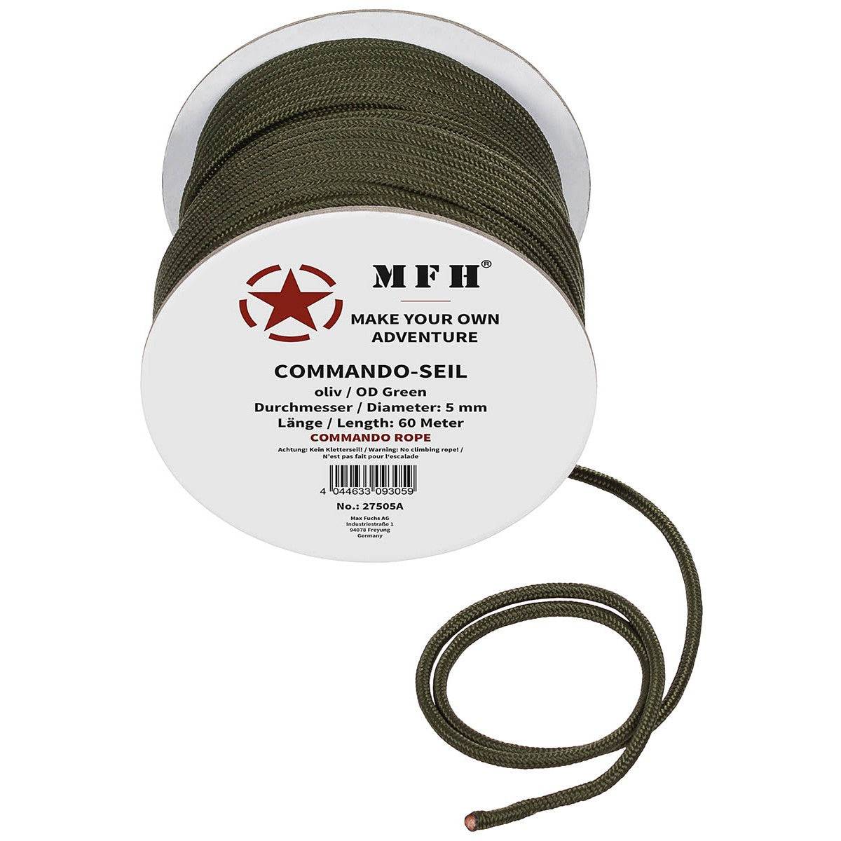 Seil, oliv, 5-7 mm, 60 m, MFH - Campingprofi