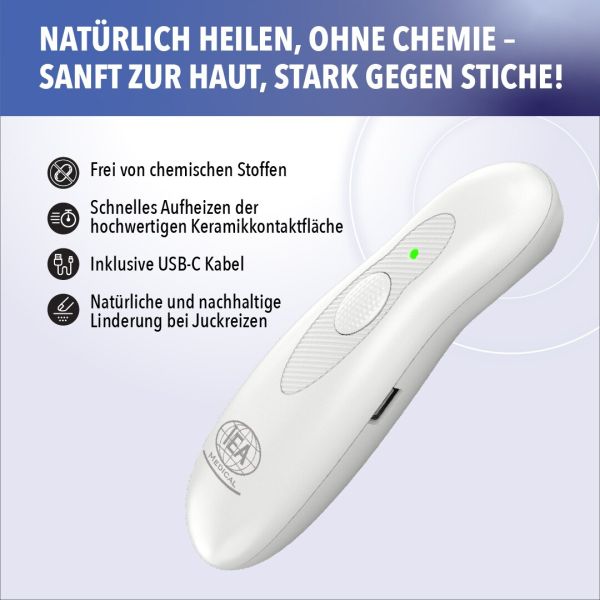 iEA Medical Insektenstich-Heilgerät mit Lithium-Ionen-Akku und USB-C-Anschluss