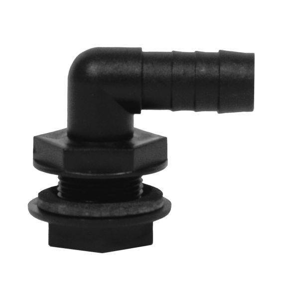 Lilie 1¼" angled screw-in fitting, black