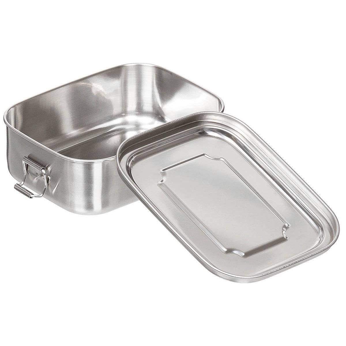 Lunchbox, Edelstahl, 16x13x6,2 cm, Silber, Fox Outdoor - Der Campingprofi